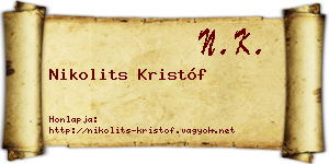 Nikolits Kristóf névjegykártya